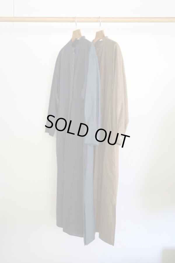 画像1: 「WIRROW」COTTON LINEN STAND COLLAR SHIRTS DRESS (1)