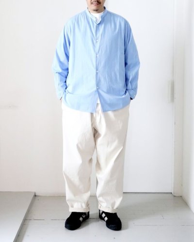 画像1: 「STILL BY HAND」(スティルバイハンド) Garment-dye Narrow Collar Shirt