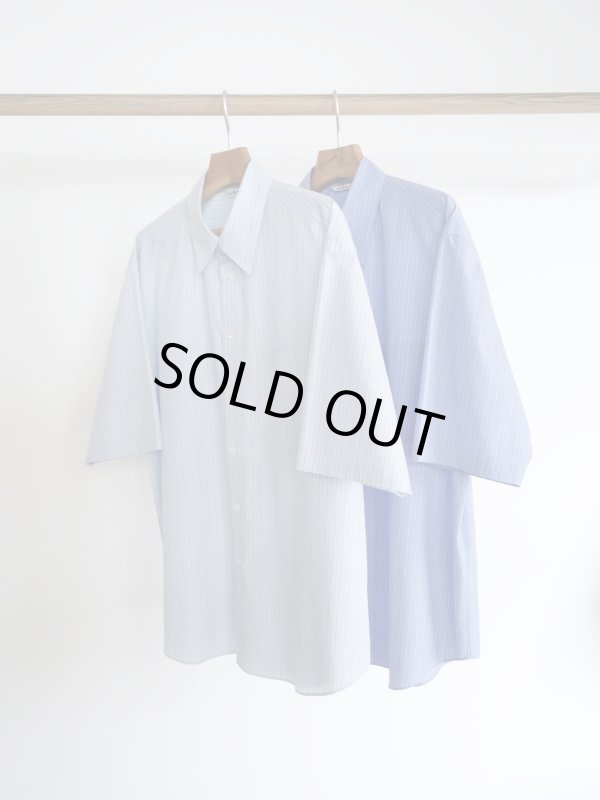 画像1: 「AURALEE」 SUVIN HIGH COUNT CLOTH STRIPE HALF SLEEVE SHIRT (1)