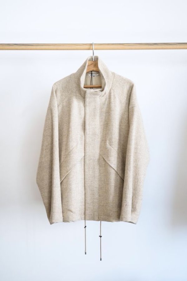 AURALEE」 WOOL HAIRLINE LIGHT TWEED ZIP BLOUSON - BROWN'S