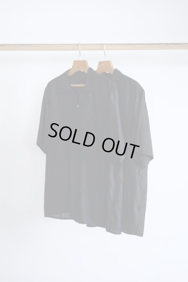 画像1: 「COMOLI」ウールシルク半袖オープンカラーシャツ (1)