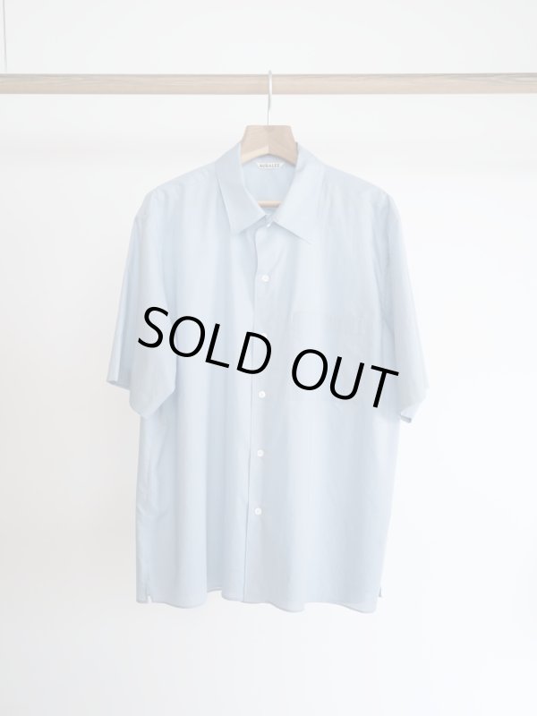 画像2: 「AURALEE」 WASHED FINX TYPEWRITER  OPEN COLLAR HALF SLEEVED SHIRT (2)