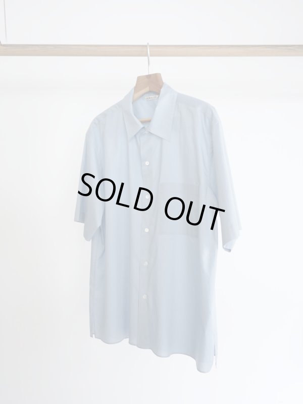 画像11: 「AURALEE」 WASHED FINX TYPEWRITER  OPEN COLLAR HALF SLEEVED SHIRT (11)