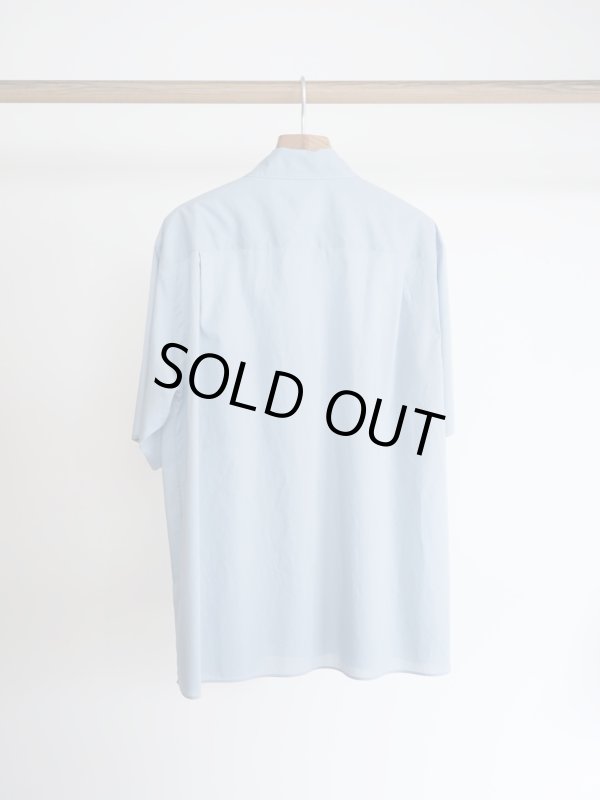 画像10: 「AURALEE」 WASHED FINX TYPEWRITER  OPEN COLLAR HALF SLEEVED SHIRT (10)