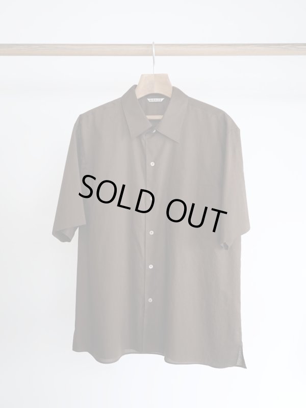 画像3: 「AURALEE」 WASHED FINX TYPEWRITER  OPEN COLLAR HALF SLEEVED SHIRT (3)