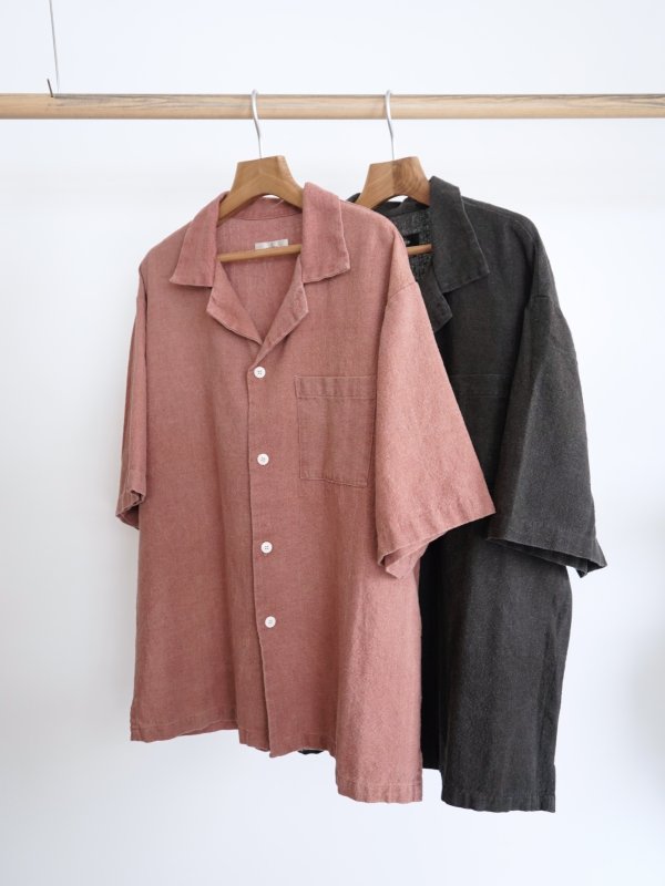 画像1: 「alvana」(アルヴァナ)HANDSPUN HEMP OPEN COLLAR SHIRTS (1)