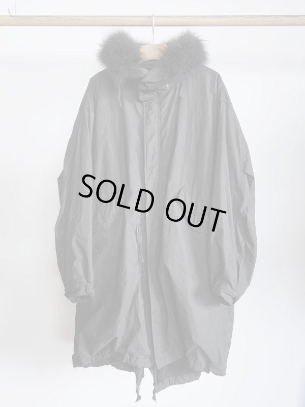 画像1: 「COMOLI」コットンナイロンミリタリーフーデッドコート (1)