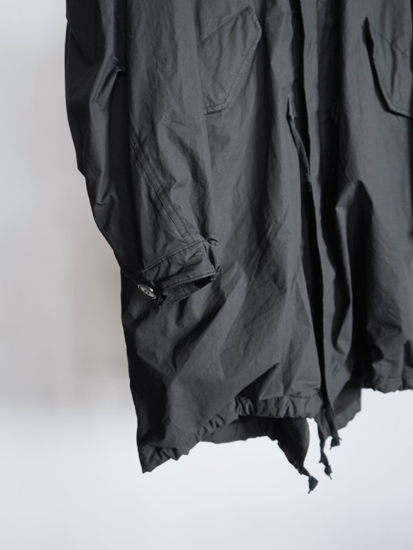 画像5: 「COMOLI」ペーパーレザー ミリタリーフーデッドコート (5)