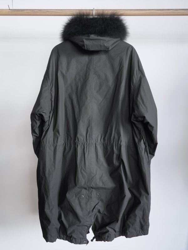 画像8: 「COMOLI」ペーパーレザー ミリタリーフーデッドコート (8)