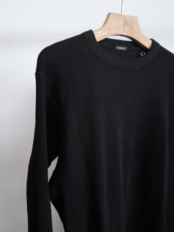 画像2: 「COMOLI」コットンカシミヤワッフル長袖クルー (2)