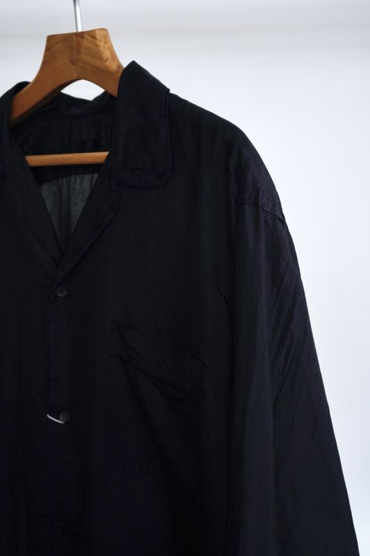 COMOLI】22SS シルクパイピングシャツ NAVY/3-