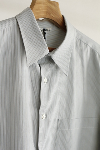 AURALEE」 WASHED FINX TWILL STRIPE SHIRTS - BROWN'S