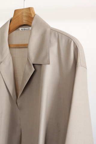 AURALEE」 WOOL SILK TROPICAL SHIRTS JACKET - BROWN'S