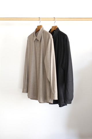 AURALEE」WOOL FULLING FLANNEL CLOTH SHIRTS - BROWN'S