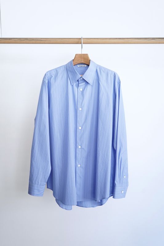 AURALEE」 SUVIN HIGH COUNT CLOTH STRIPE SHIRTS