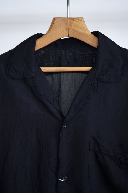 【COMOLI】22SS シルクパイピングシャツ NAVY/3