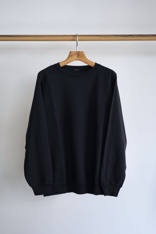 comoli 22SS コットンシルク長袖クルー black 4