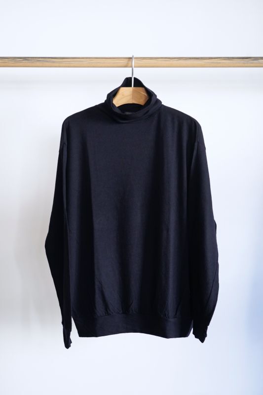 COMOLIウール天竺長袖タートルネック size3 NAVY