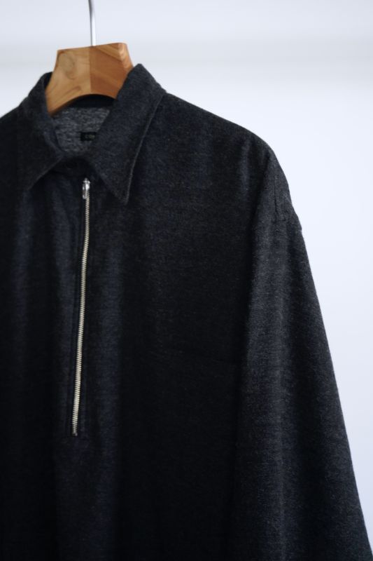 COMOLI カシミヤ和紙 ハーフジップシャツ - ニット/セーター