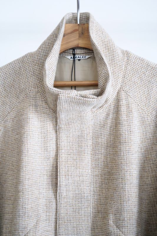 AURALEE」 WOOL HAIRLINE LIGHT TWEED ZIP BLOUSON - BROWN'S