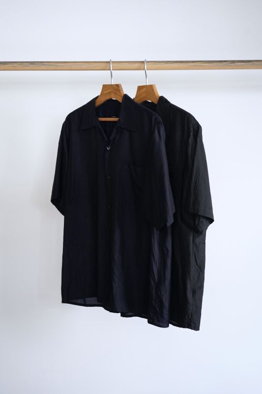 COMOLI」ウールシルク半袖オープンカラーシャツ - BROWN'S