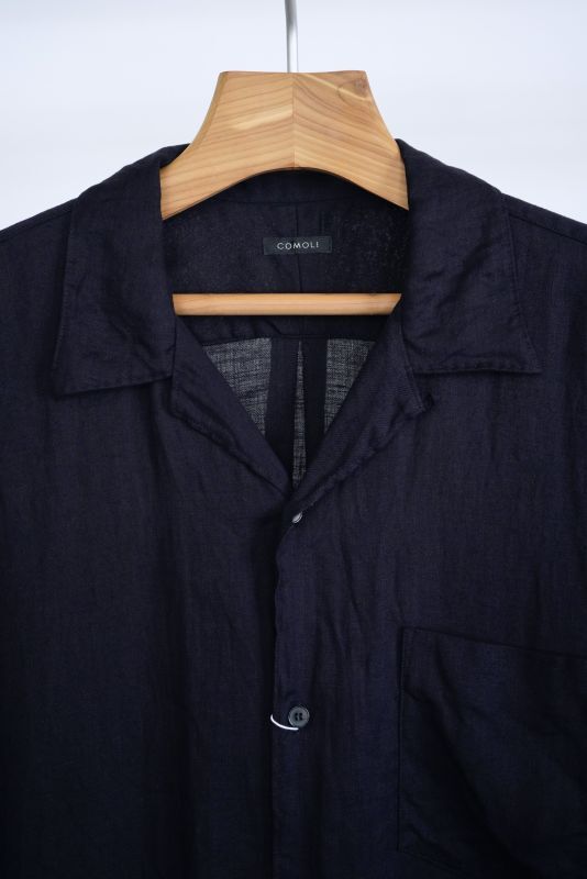 売り純正品 23SS COMOLI リネンツイル半袖オープンカラーシャツ NAVY 2