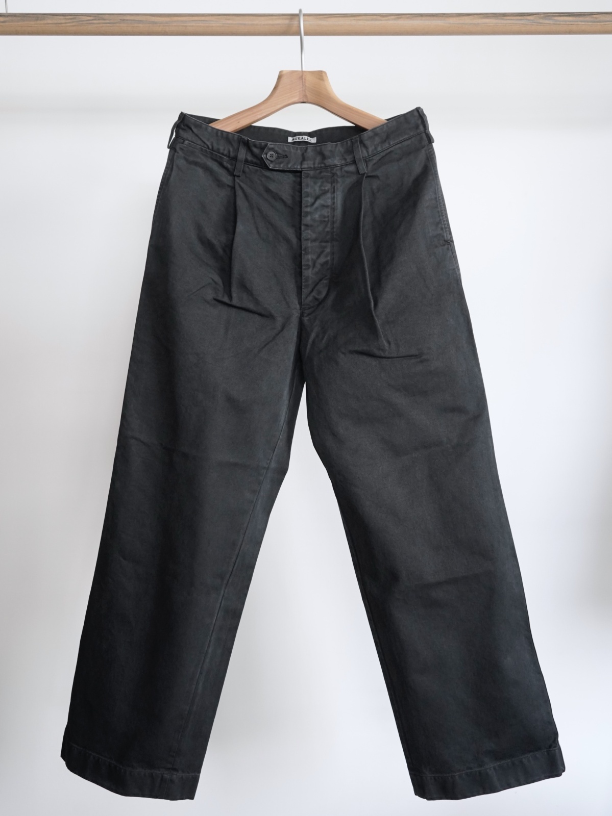 【期間限定価格】AURALEE FINX POLYESTER SLACKS 3 AURALEE - WRINKLED WASHED FINX TWILL PANTS LIGHT GREEN